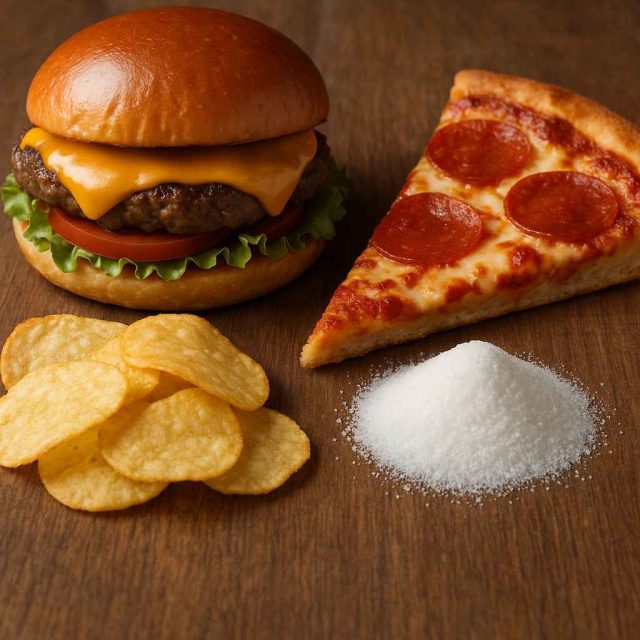 Unhealthy processed foods known to increase inflammation including baked goods