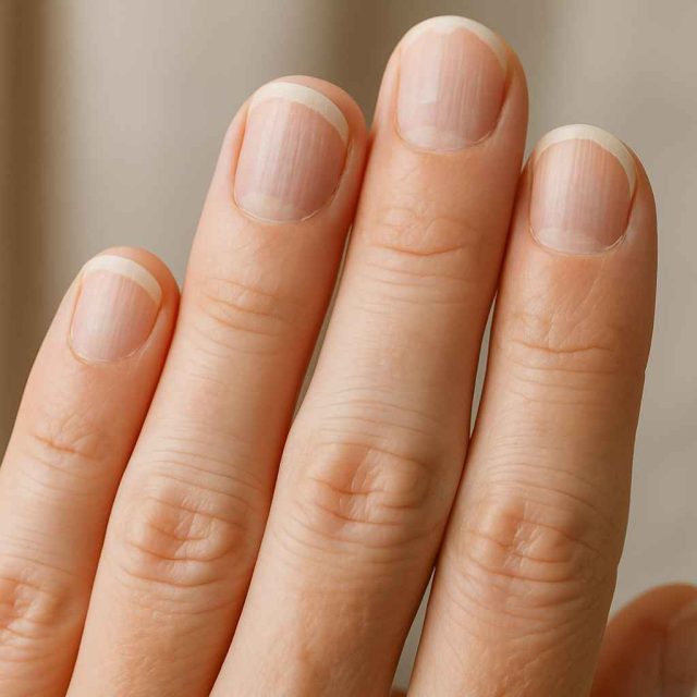 Fingernails with abnormalities linked to chronic illness