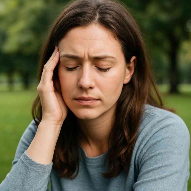 Woman practicing mental health self-care during awareness month