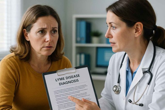 Physician talking to a patient about Lyme disease diagnosis and next steps