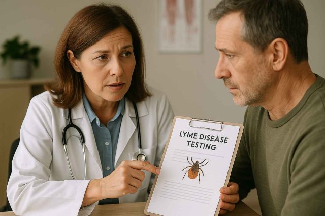 Doctor consulting patient about Lyme disease testing options